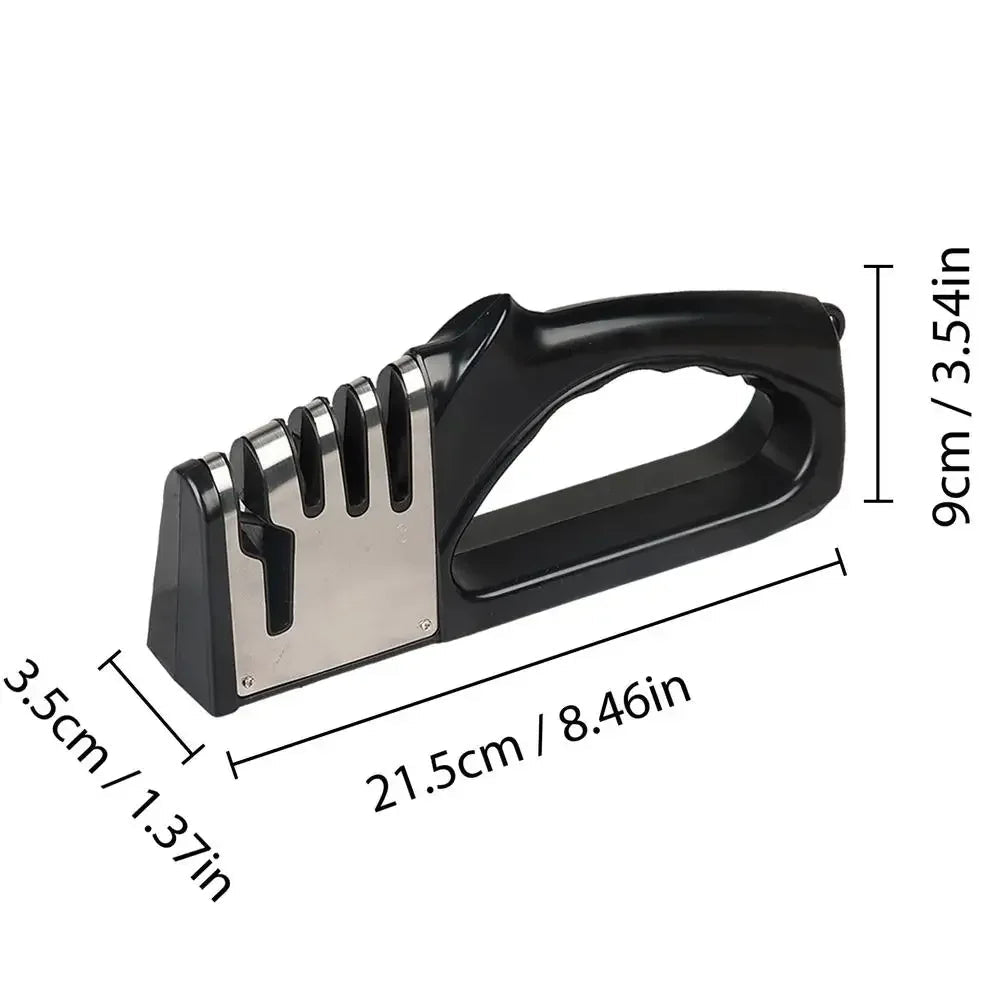 Aiguiseur de Couteaux 4 Segments en Acier Inoxydable - Base Antidérapante Portable - Cuisine Chez Nadine