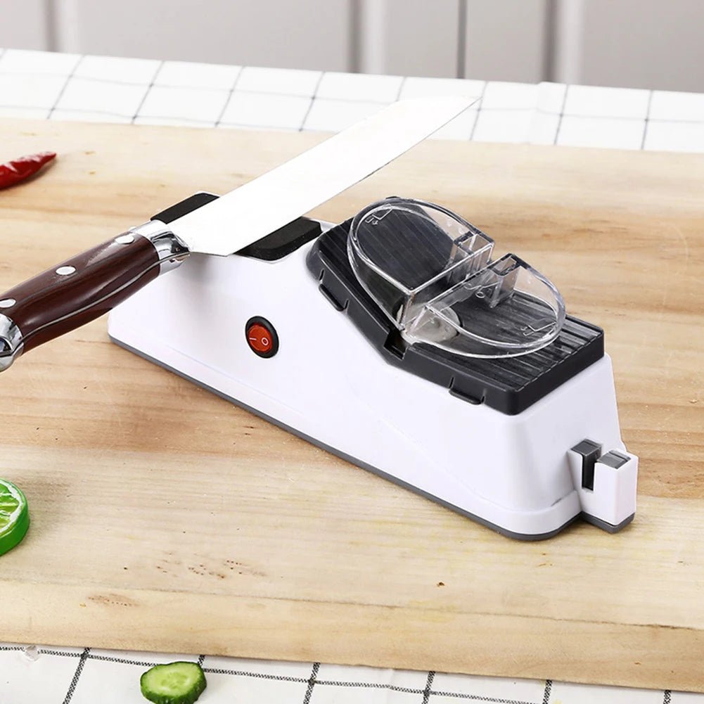 Aiguiseur de Couteaux Électrique USB Rechargeable Automatique - Outil d'Affûtage Rapide pour Couteaux de Cuisine et Ciseaux - Cuisine Chez Nadine