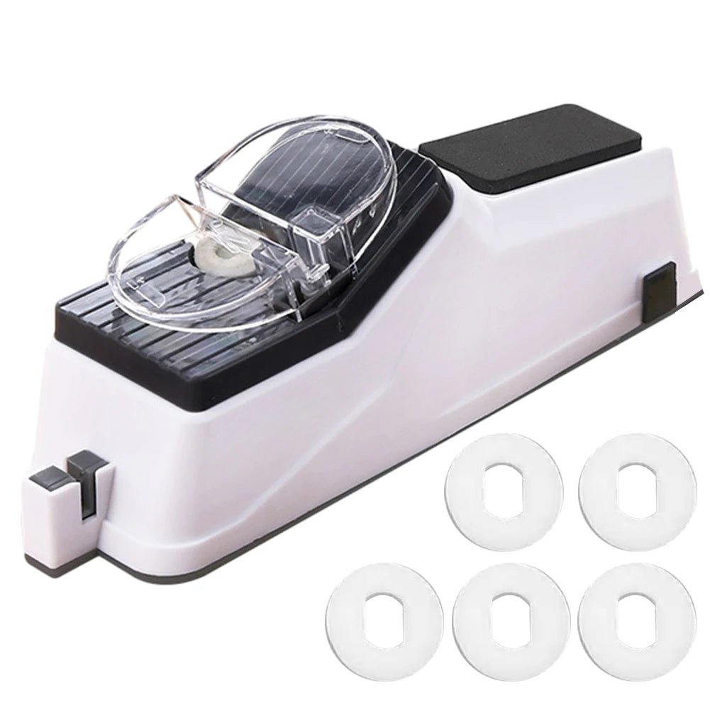 Aiguiseur de Couteaux Électrique USB Rechargeable Automatique - Outil d'Affûtage Rapide pour Couteaux de Cuisine et Ciseaux - Cuisine Chez Nadine