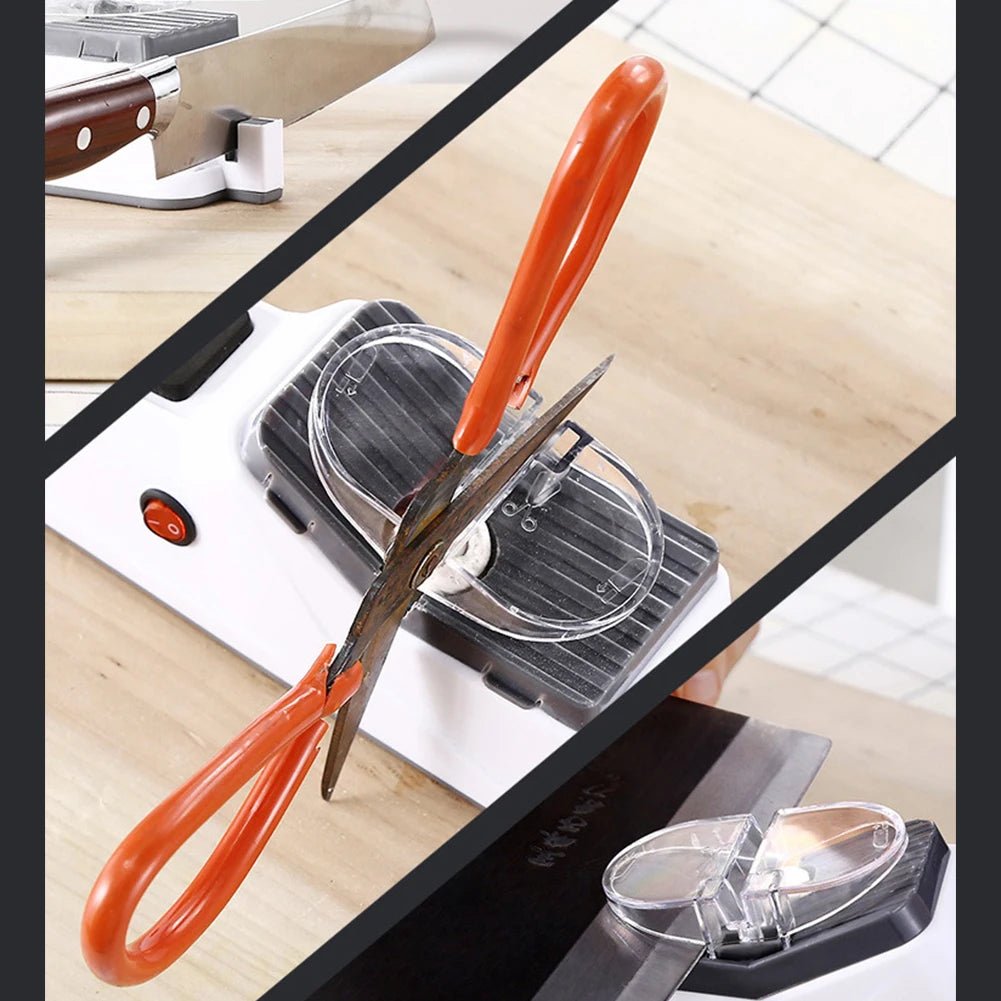 Aiguiseur de Couteaux Électrique USB Rechargeable Automatique - Outil d'Affûtage Rapide pour Couteaux de Cuisine et Ciseaux - Cuisine Chez Nadine