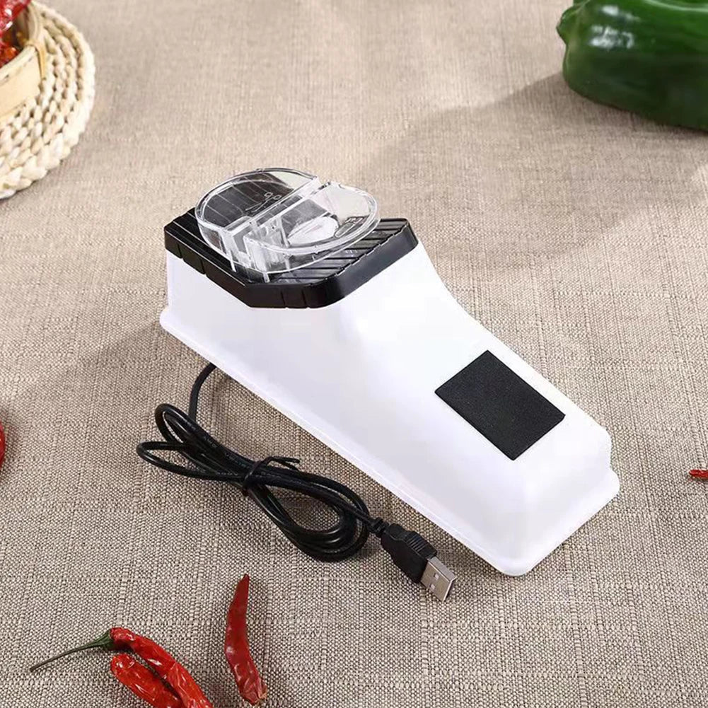 Aiguiseur de Couteaux Électrique USB Rechargeable Automatique - Outil d'Affûtage Rapide pour Couteaux de Cuisine et Ciseaux - Cuisine Chez Nadine