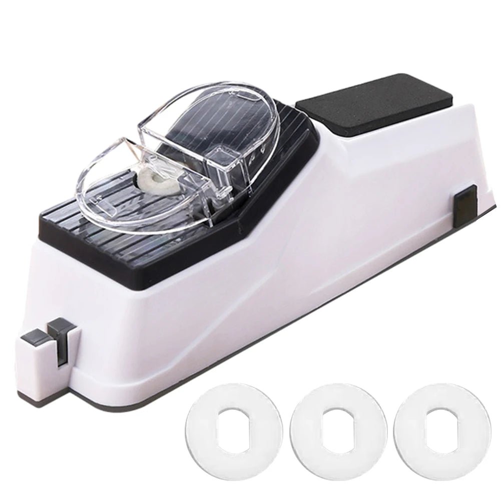 Aiguiseur de Couteaux Électrique USB Rechargeable Automatique - Outil d'Affûtage Rapide pour Couteaux de Cuisine et Ciseaux - Cuisine Chez Nadine