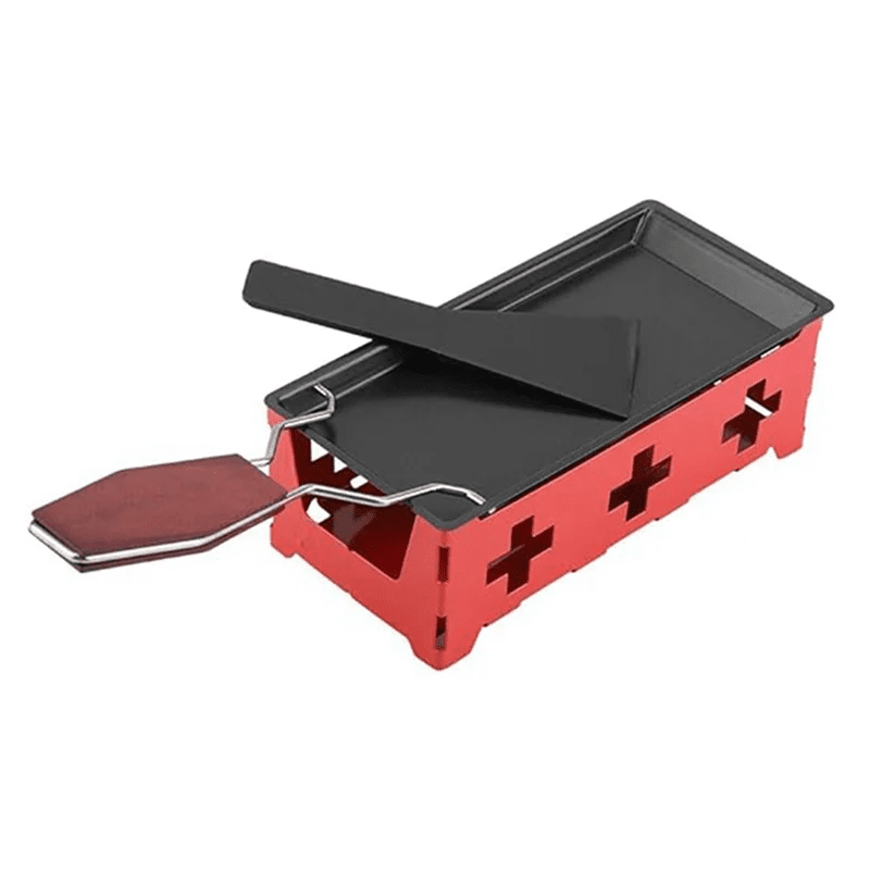 Appareil à Raclette Portable avec Poêle Antiadhésive - Set Complet avec Spatule pour Fromage Fondu Maison - Cuisine Chez Nadine