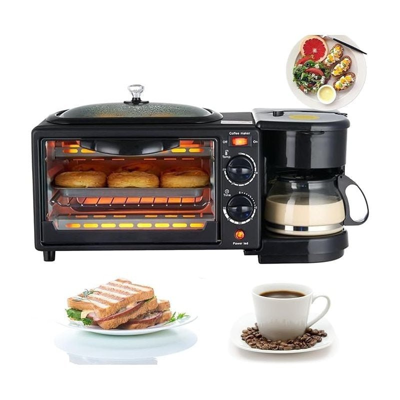 Appareil Cuisine 3 - en - 1 Multifonction 1200W - Grill, Four à Contrôle Précis et Cafetière Rapide pour Petits - Déjeuners Express - Cuisine Chez Nadine