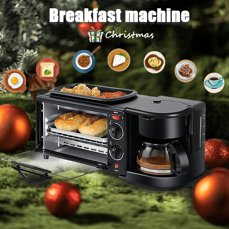 Appareil Cuisine 3 - en - 1 Multifonction 1200W - Grill, Four à Contrôle Précis et Cafetière Rapide pour Petits - Déjeuners Express - Cuisine Chez Nadine