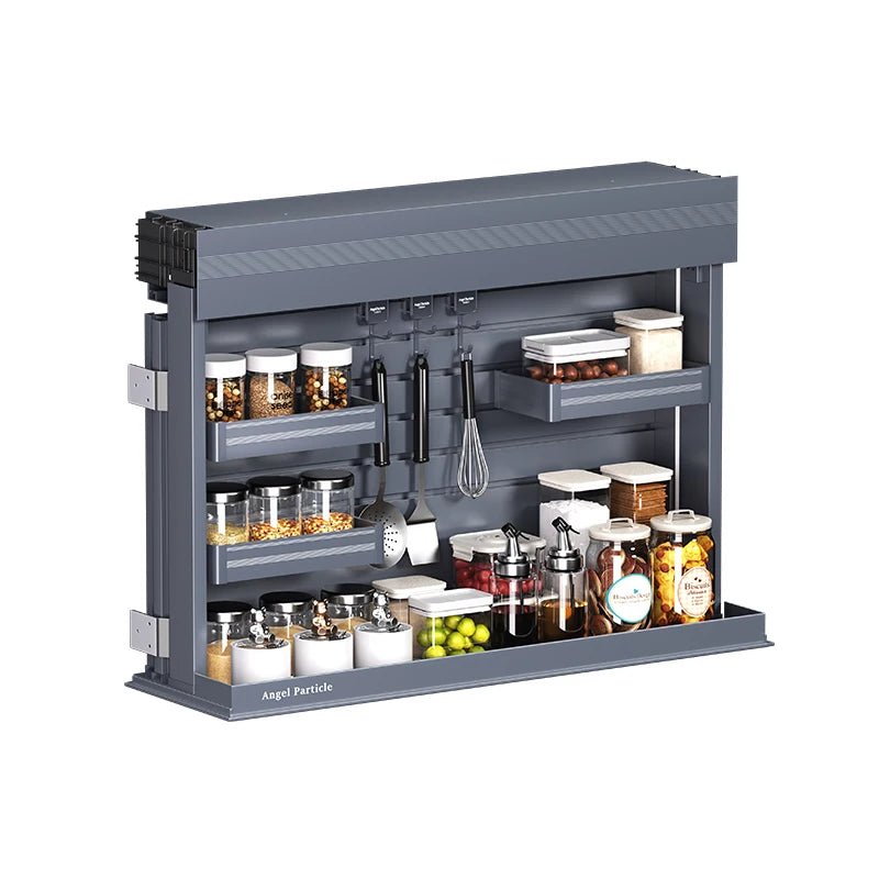Armoire de cuisine électrique à hauteur ajustable - Système de levage intelligent tactile - Rangement multifonction moderne en alliage d'aluminium - Cuisine Chez Nadine