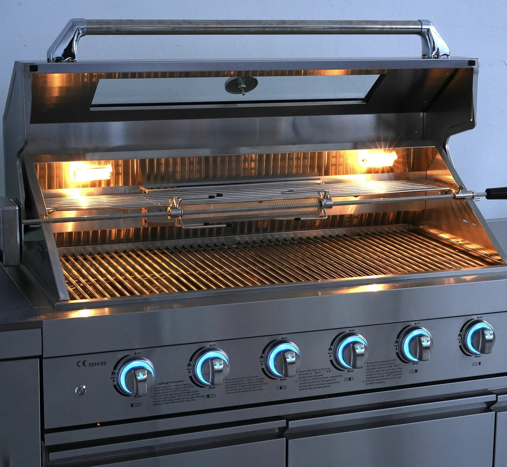 Armoire de Cuisine Extérieure Mobile en Acier Inoxydable 304 - Avec Grill, Plaque de Cuisson, Évier et Réfrigérateur sur Roulettes pour Patio Jardin - Cuisine Chez Nadine