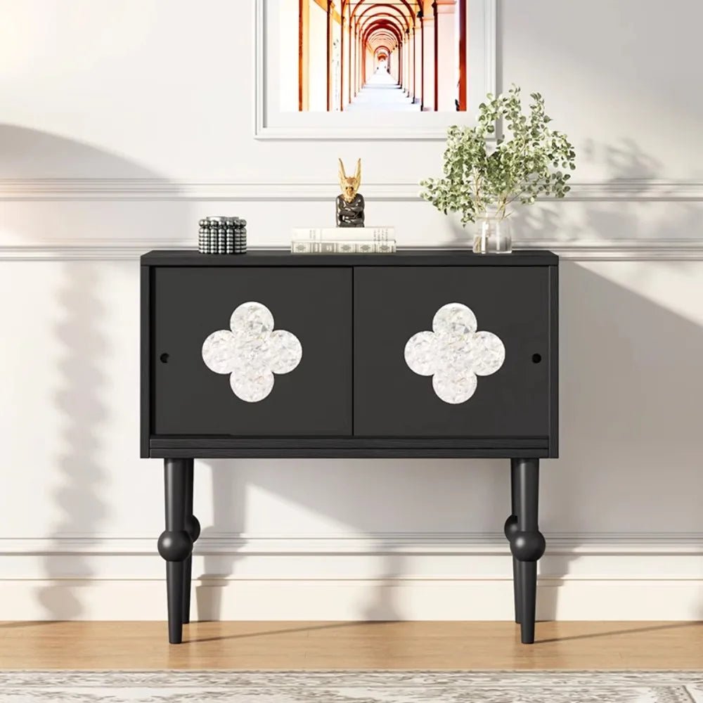 Armoire de rangement rétro OEING style français - Meuble de cuisine et salon avec grand espace de rangement et motif floral - Cuisine Chez Nadine