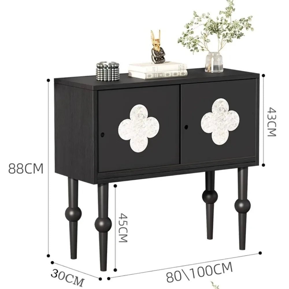 Armoire de rangement rétro OEING style français - Meuble de cuisine et salon avec grand espace de rangement et motif floral - Cuisine Chez Nadine