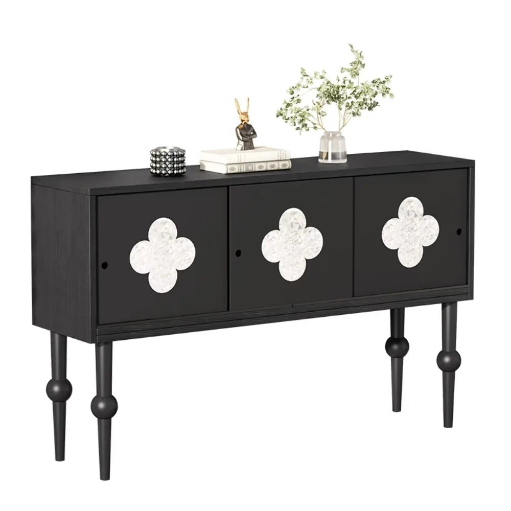 Armoire de rangement rétro OEING style français - Meuble de cuisine et salon avec grand espace de rangement et motif floral - Cuisine Chez Nadine