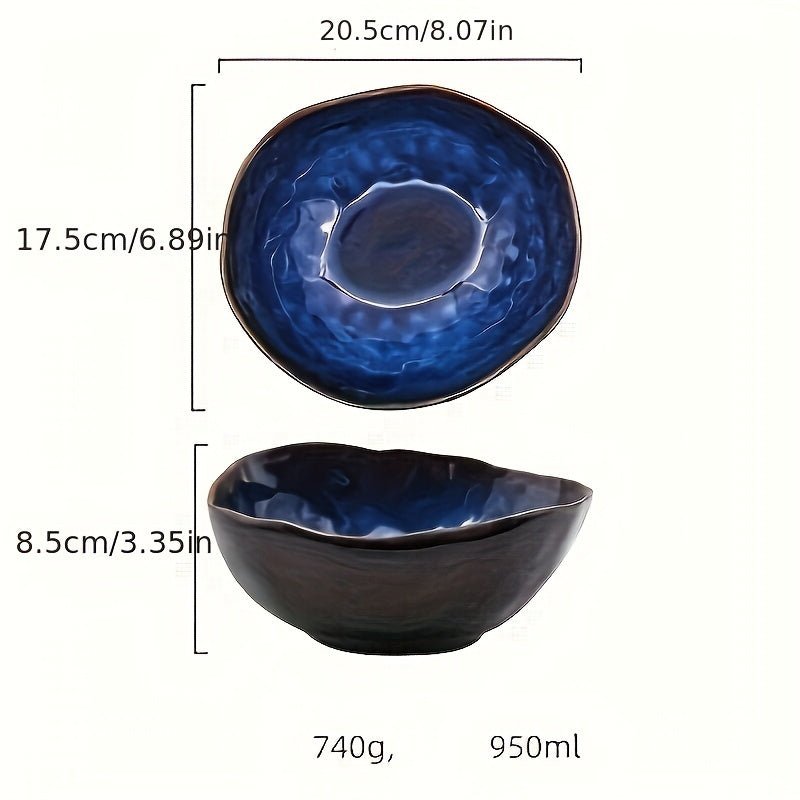 Assiette à Dessert Céramique KINGLANG Design Européen Bleu Floral - Cuisine Chez Nadine