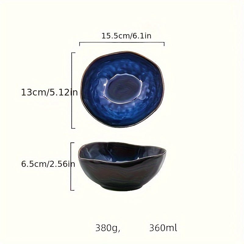 Assiette à Dessert Céramique KINGLANG Design Européen Bleu Floral - Cuisine Chez Nadine