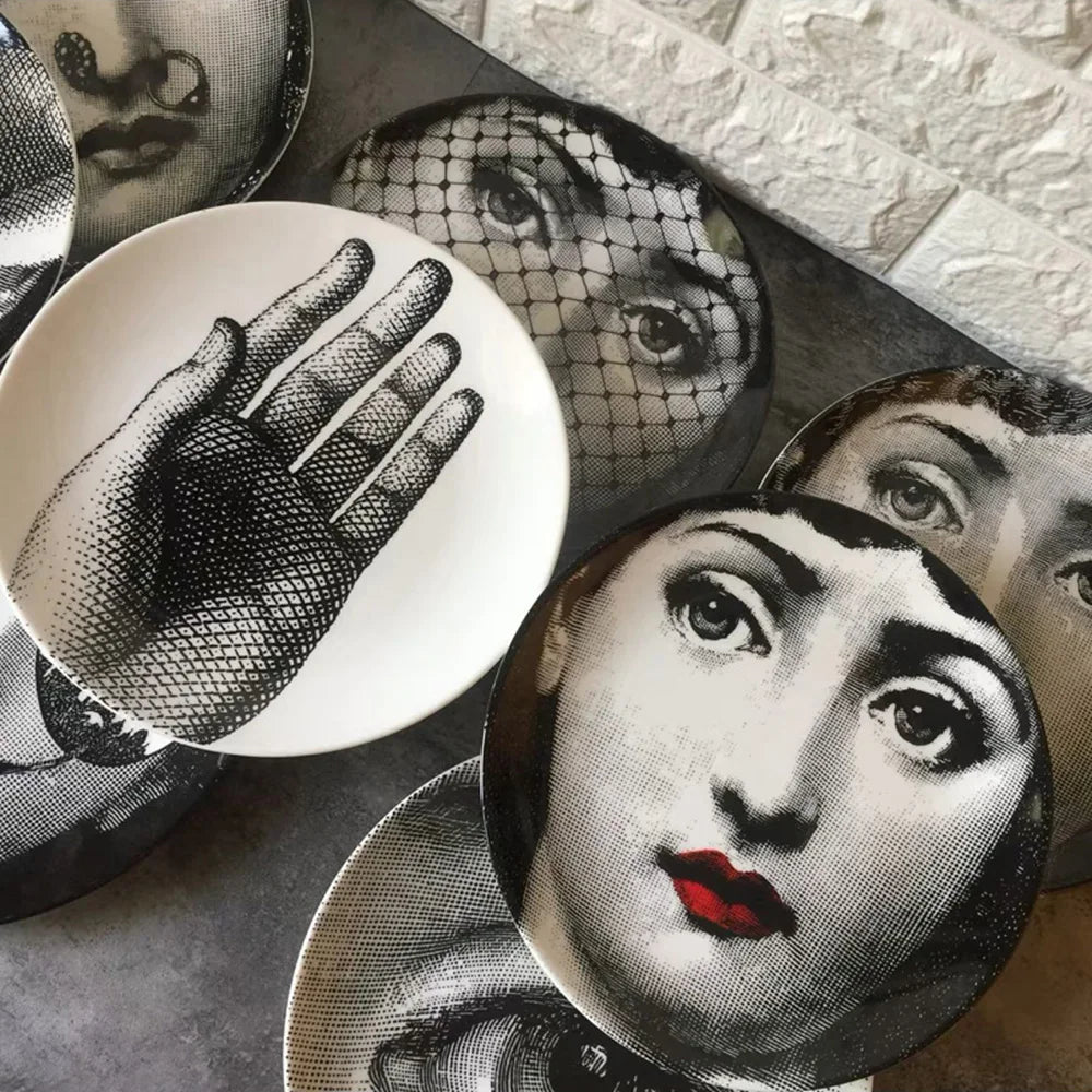 Assiette décorative en porcelaine 8 pouces - Vide - poche design pour bijoux et décoration murale - Cuisine Chez Nadine