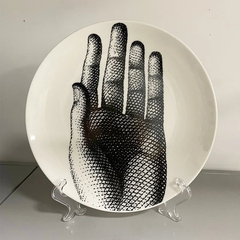 Assiette décorative en porcelaine 8 pouces - Vide - poche design pour bijoux et décoration murale - Cuisine Chez Nadine