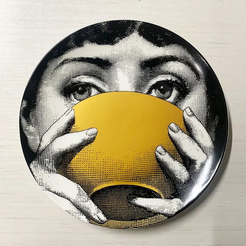 Assiette décorative en porcelaine 8 pouces - Vide - poche design pour bijoux et décoration murale - Cuisine Chez Nadine