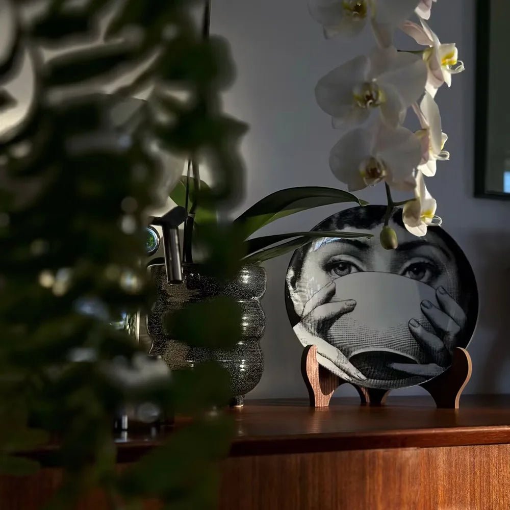 Assiette décorative en porcelaine 8 pouces - Vide - poche design pour bijoux et décoration murale - Cuisine Chez Nadine