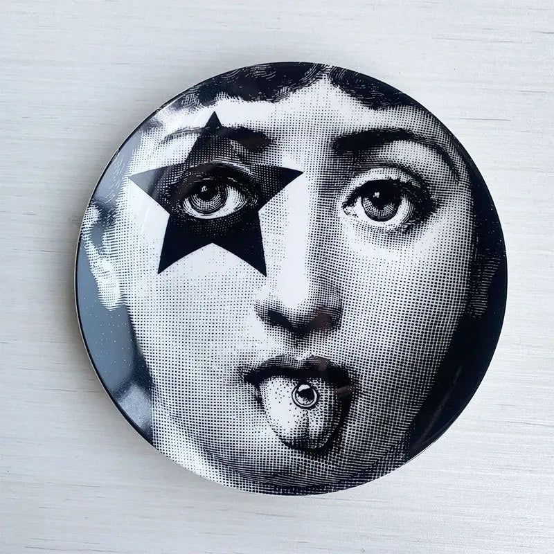 Assiette décorative en porcelaine 8 pouces - Vide - poche design pour bijoux et décoration murale - Cuisine Chez Nadine