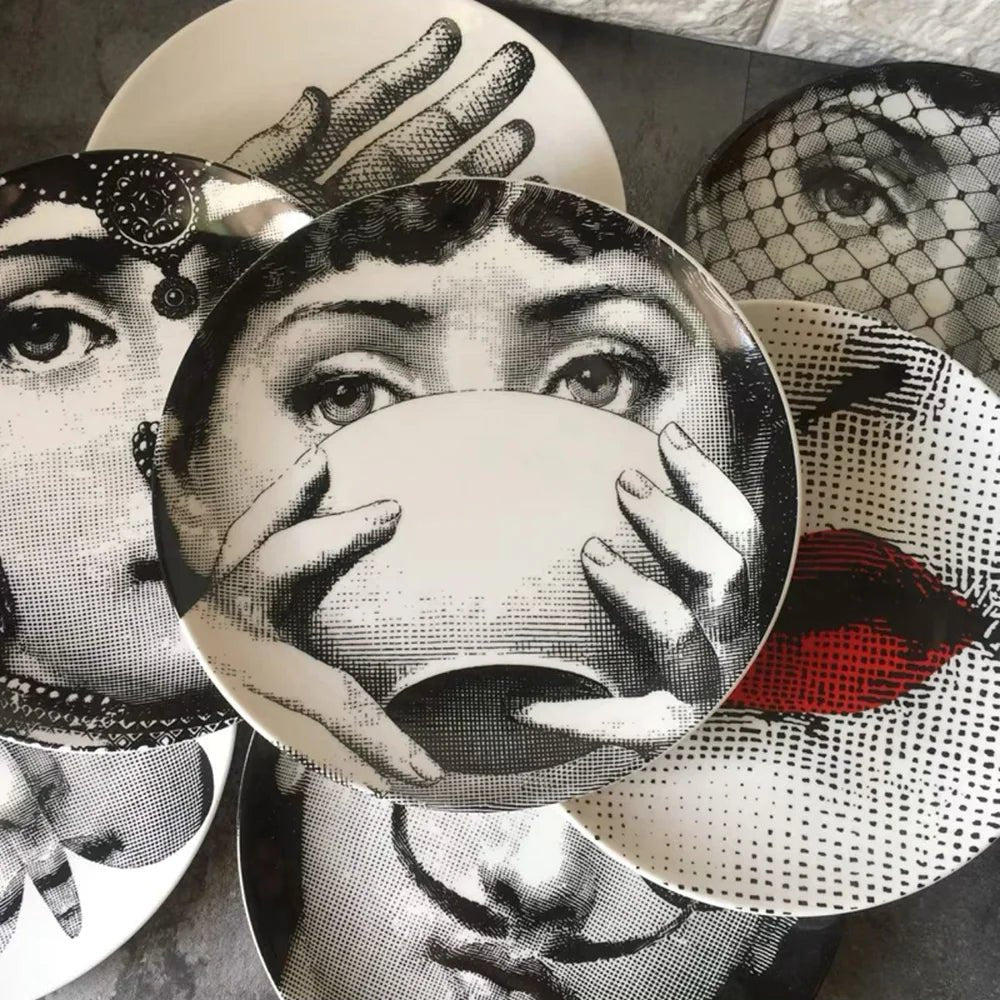 Assiette décorative en porcelaine 8 pouces - Vide - poche design pour bijoux et décoration murale - Cuisine Chez Nadine