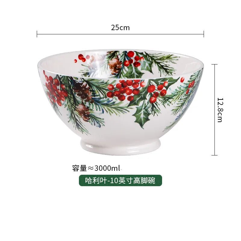 Assiette en céramique créative motif feuilles - Assiette de Noël exquise pour steaks, pâtes et salades - Cuisine Chez Nadine