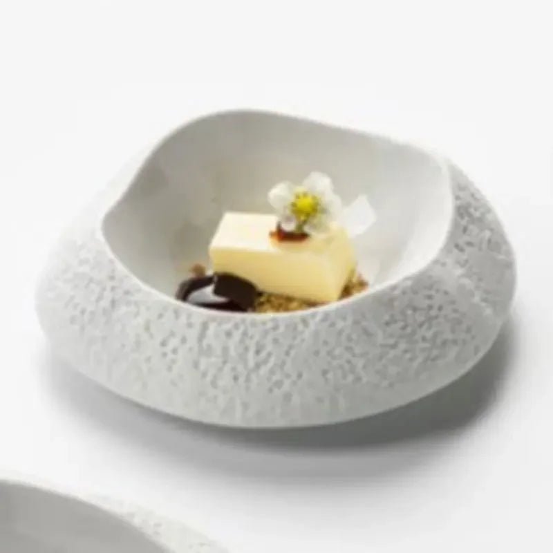 Assiette en céramique créative pour restaurant - Assiette à forme spéciale style français pour desserts et cuisine occidentale - Cuisine Chez Nadine
