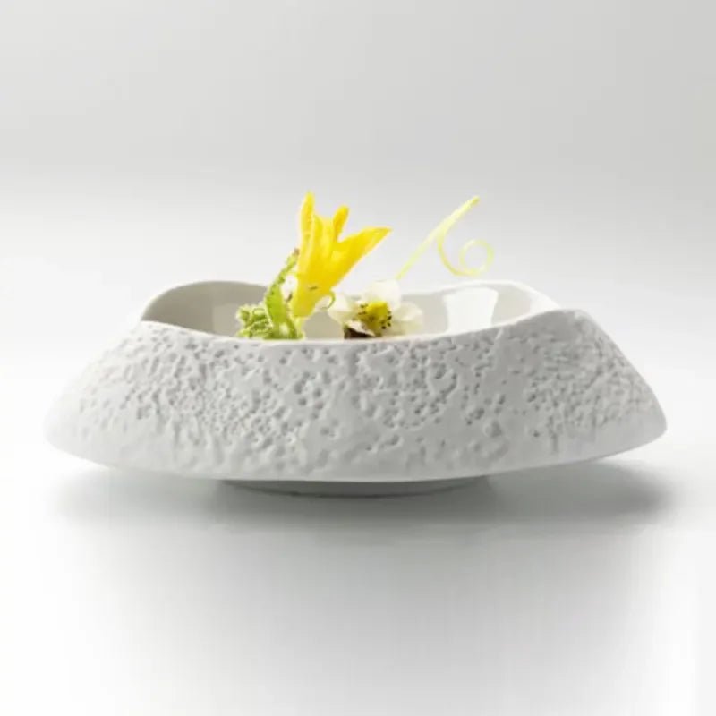 Assiette en céramique créative pour restaurant - Assiette à forme spéciale style français pour desserts et cuisine occidentale - Cuisine Chez Nadine