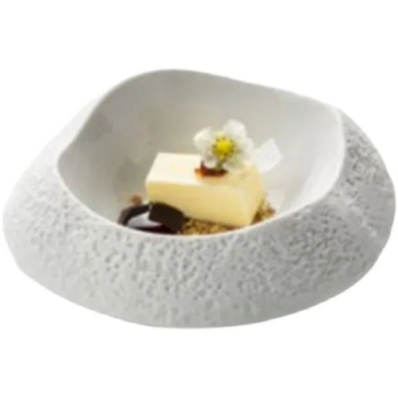 Assiette en céramique créative pour restaurant - Assiette à forme spéciale style français pour desserts et cuisine occidentale - Cuisine Chez Nadine