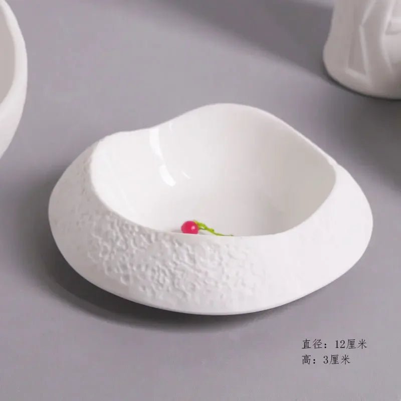 Assiette en céramique créative pour restaurant - Assiette à forme spéciale style français pour desserts et cuisine occidentale - Cuisine Chez Nadine