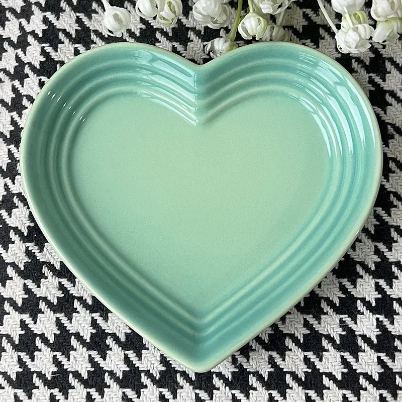 Assiette en céramique en forme de cœur 12 cm - Coupelle à dégradé sous glaçure pour sauces, desserts et collations - Cuisine Chez Nadine