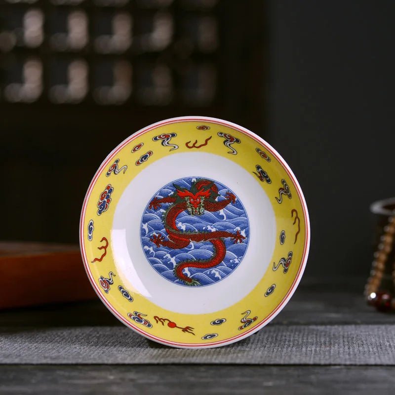 Assiette en porcelaine chinoise motif dragon - Assiette plate et creuse en bone china - Cuisine Chez Nadine