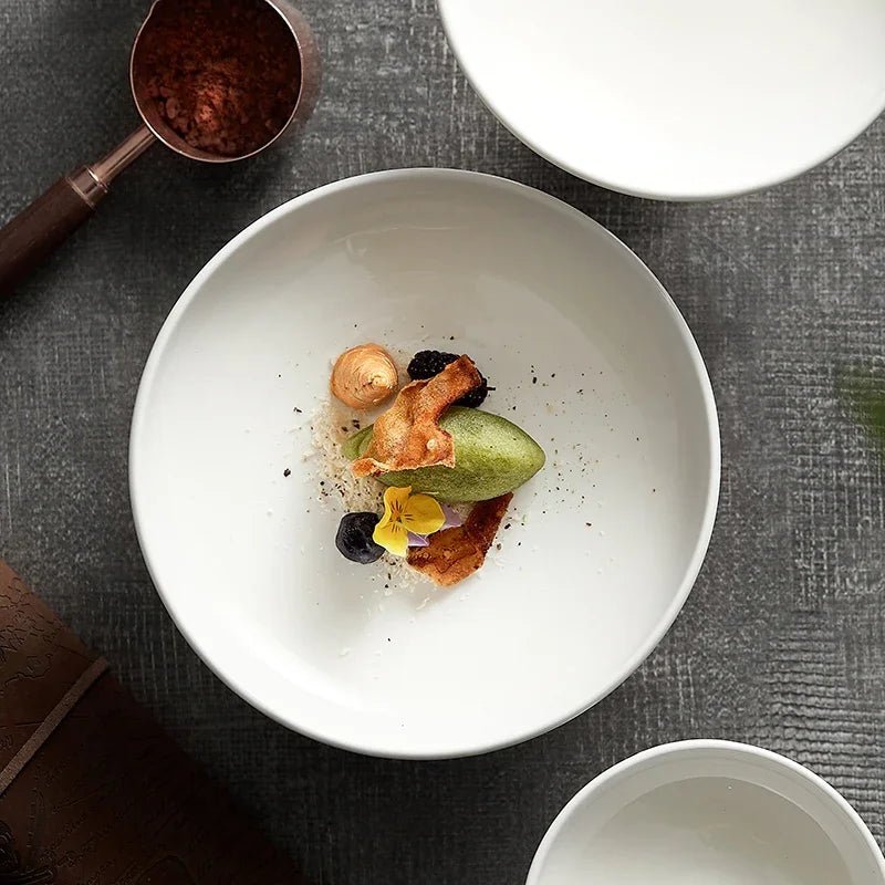 Assiette sur pied en céramique style japonais - Plateau à fruits et collations pour bureau, thé et restaurant - Cuisine Chez Nadine