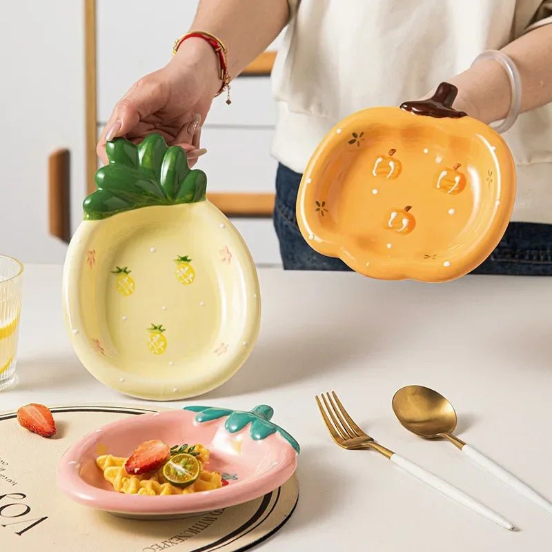 Assiettes en céramique motif fruits - Mini plateaux décoratifs pour desserts, salades et apéritifs - Cuisine Chez Nadine