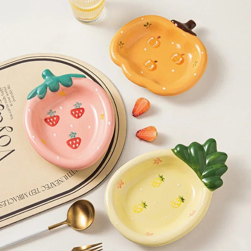 Assiettes en céramique motif fruits - Mini plateaux décoratifs pour desserts, salades et apéritifs - Cuisine Chez Nadine