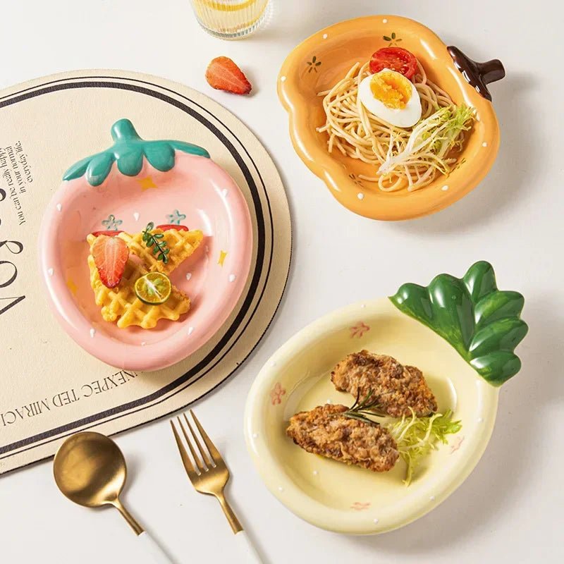 Assiettes en céramique motif fruits - Mini plateaux décoratifs pour desserts, salades et apéritifs - Cuisine Chez Nadine
