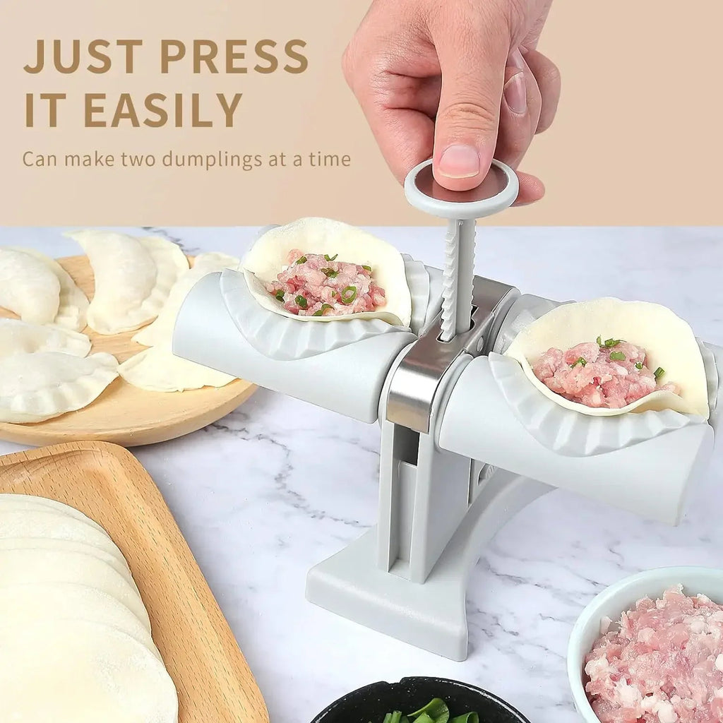 Automatic Dumpling Maker Mould Machine Household Press Double Head Wrapper Dumpling Pastry Making Empanadas Pierogi Kitchen Tool - Cuisine Chez Nadine