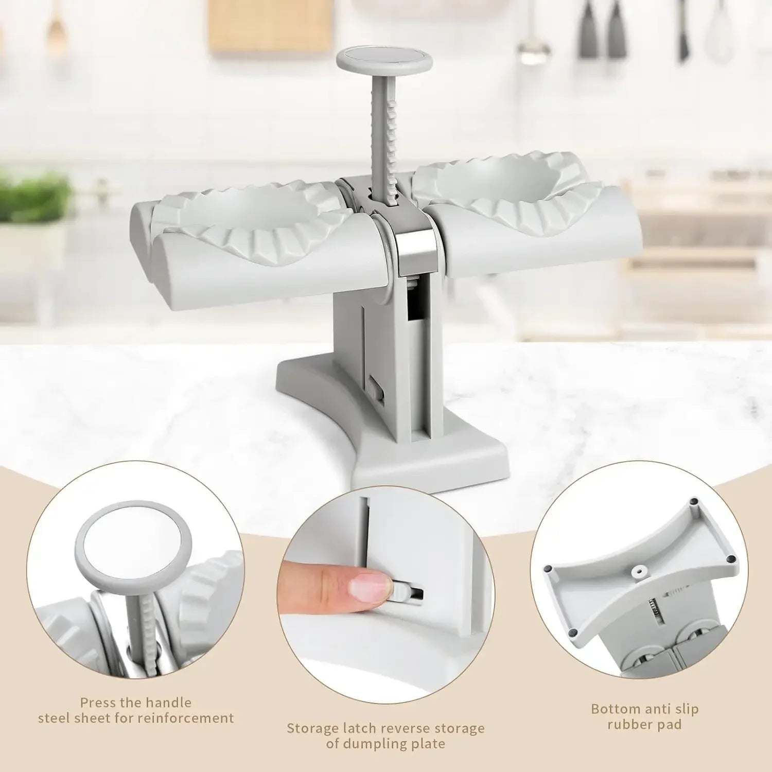 Automatic Dumpling Maker Mould Machine Household Press Double Head Wrapper Dumpling Pastry Making Empanadas Pierogi Kitchen Tool - Cuisine Chez Nadine