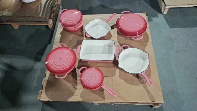Batterie de Cuisine en Fonte Émaillée – 11 Pièces, Multifonction, Tous Feux - Cuisine Chez Nadine