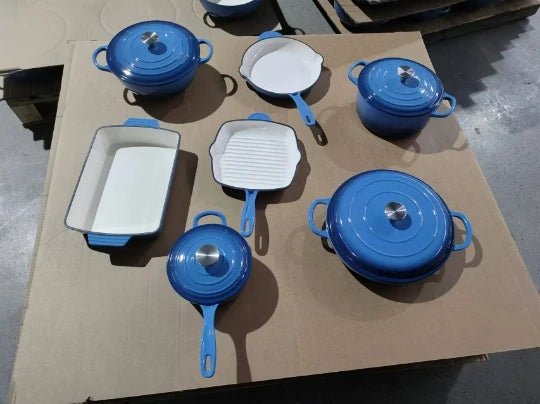 Batterie de Cuisine en Fonte Émaillée – 11 Pièces, Multifonction, Tous Feux - Cuisine Chez Nadine