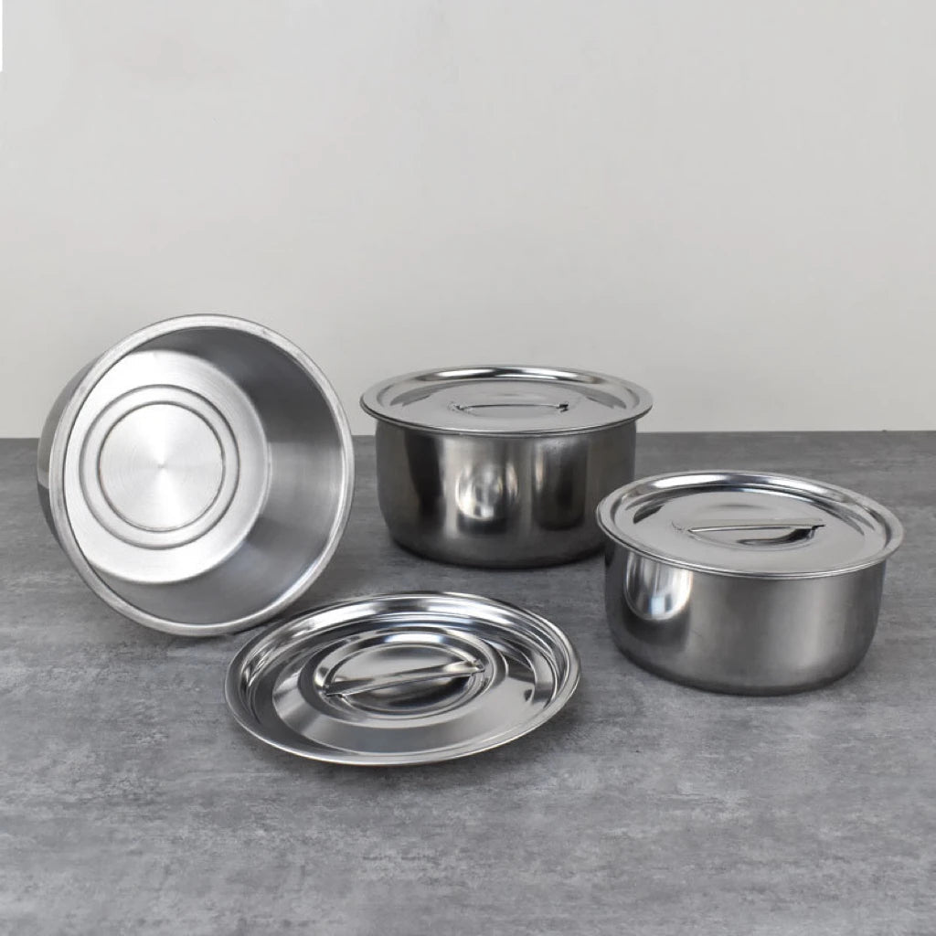 Batterie de Cuisine en Inox – Ensemble 5 Casseroles avec Couvercles, Tous Feux - Cuisine Chez Nadine