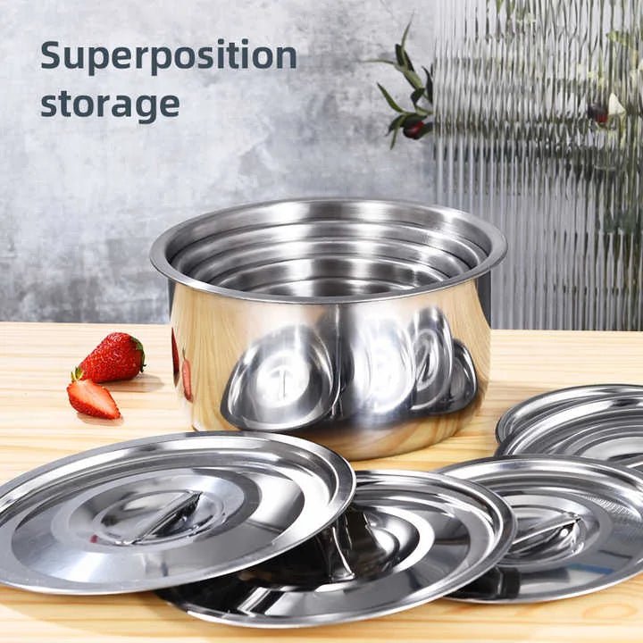 Batterie de Cuisine en Inox – Ensemble 5 Casseroles avec Couvercles, Tous Feux - Cuisine Chez Nadine