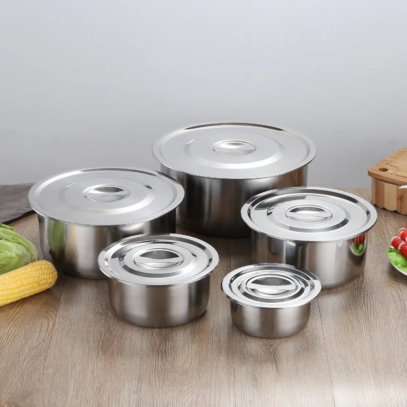Batterie de Cuisine en Inox – Ensemble 5 Casseroles avec Couvercles, Tous Feux - Cuisine Chez Nadine