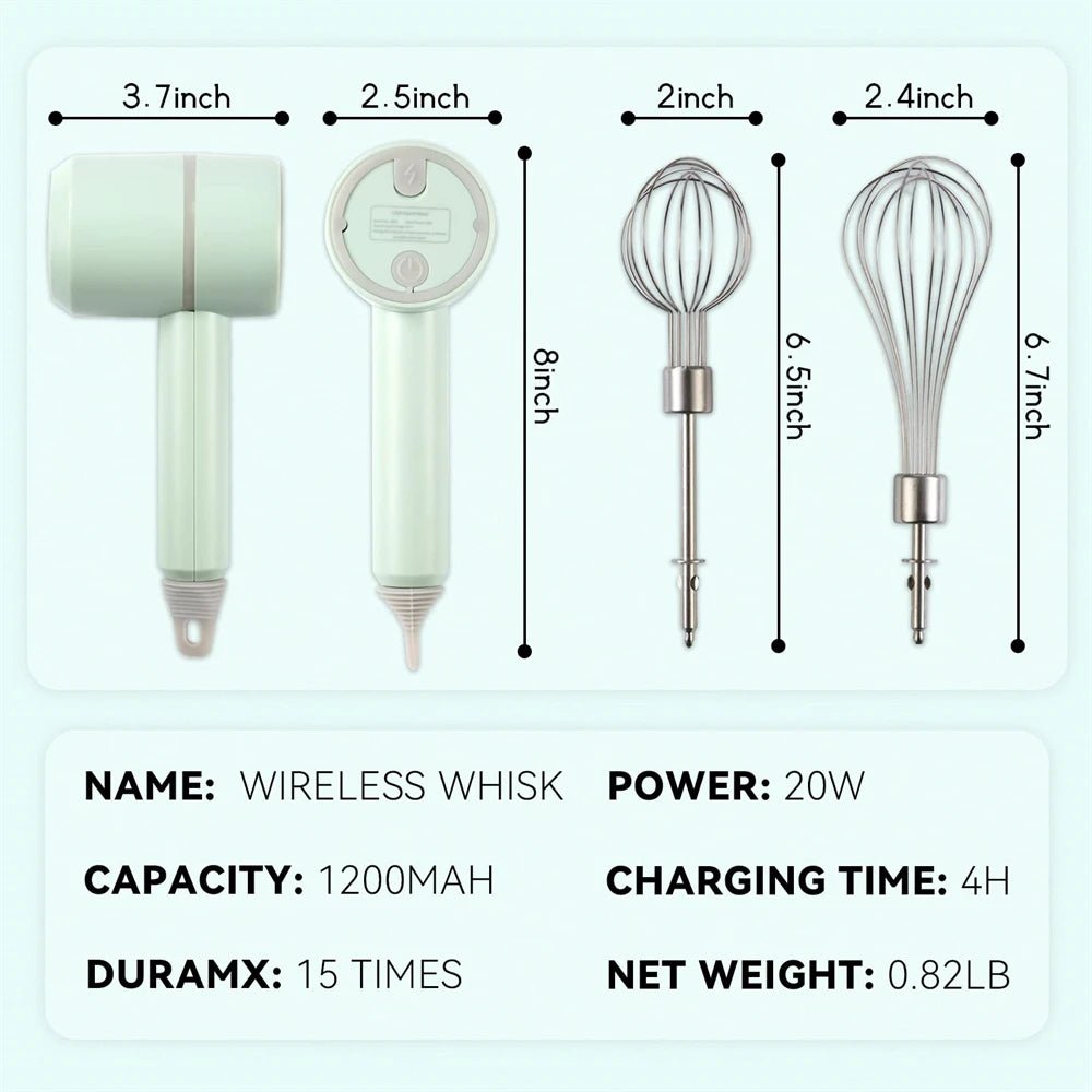 Batteur Électrique Automatique Sans Fil - Fouet À Main pour Pâtisserie, Crème et Pâte à Gâteaux - Cuisine Chez Nadine