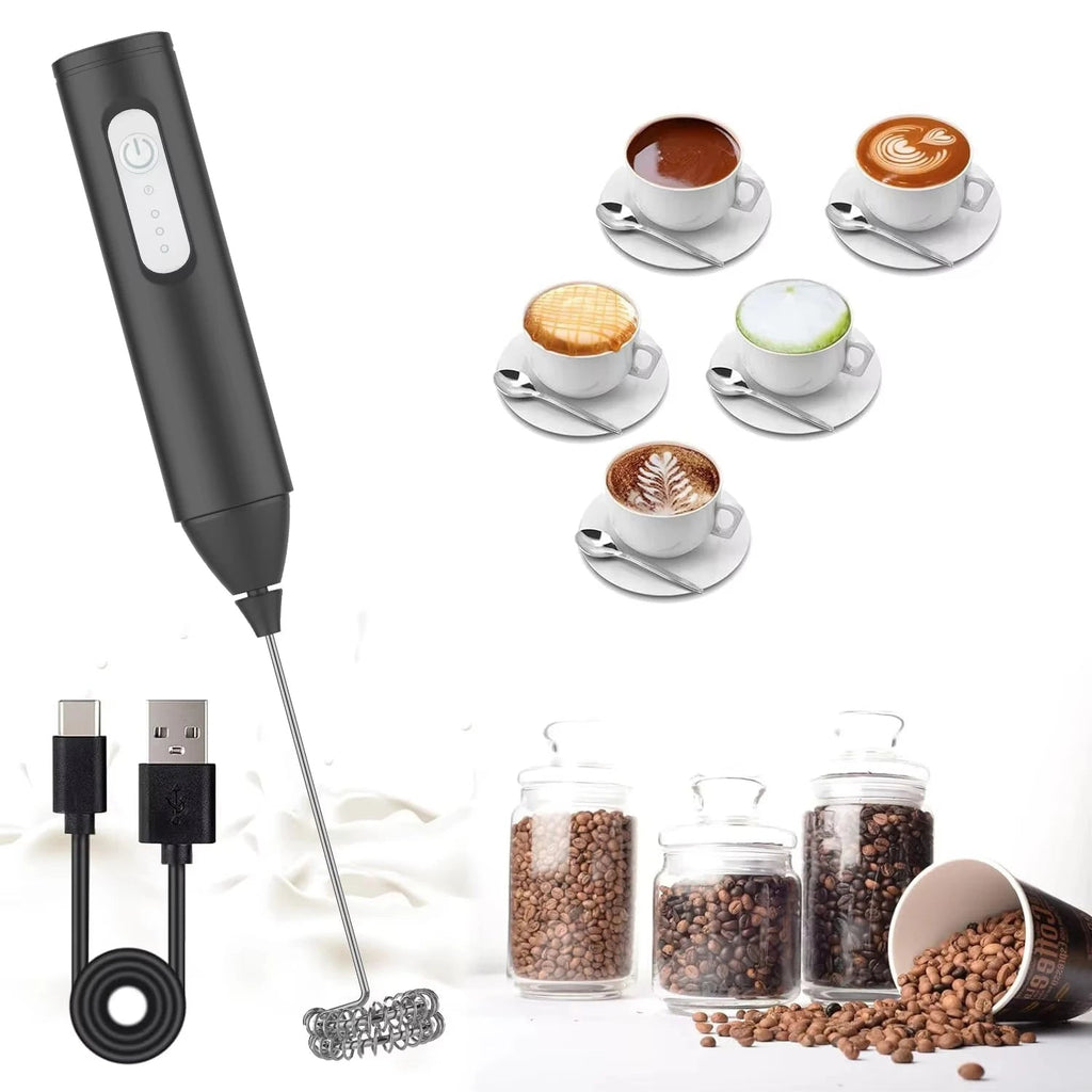 Batteur Électrique et Mousseur à Lait 3 Vitesses Rechargeable - Fouet À Main pour Café, Crème et Œufs - Cuisine Chez Nadine