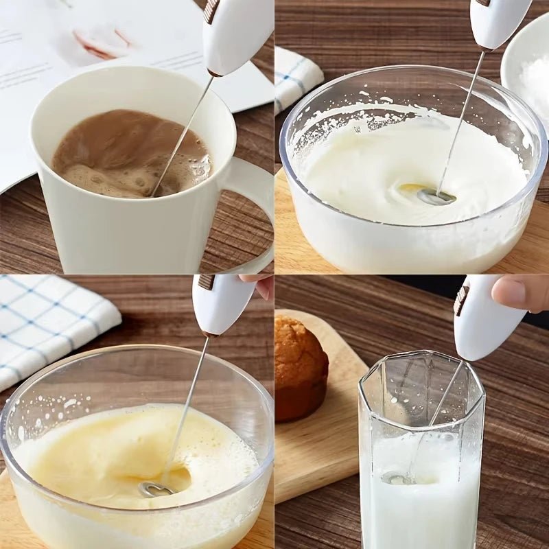 Batteur Électrique et Mousseur à Lait 3 Vitesses Rechargeable - Fouet À Main pour Café, Crème et Œufs - Cuisine Chez Nadine