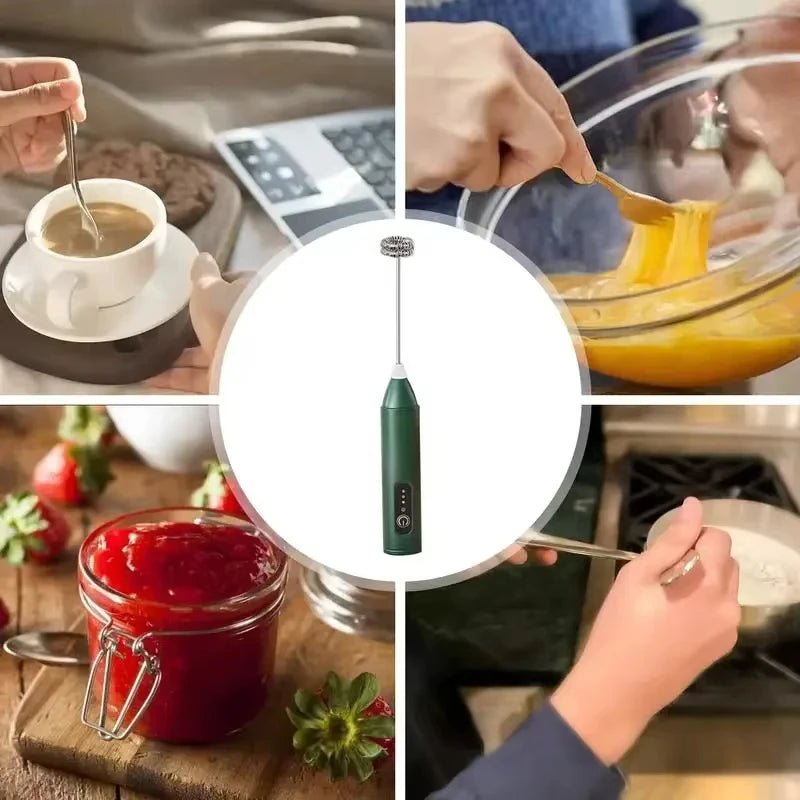 Batteur Électrique et Mousseur à Lait 3 Vitesses Rechargeable - Fouet À Main pour Café, Crème et Œufs - Cuisine Chez Nadine