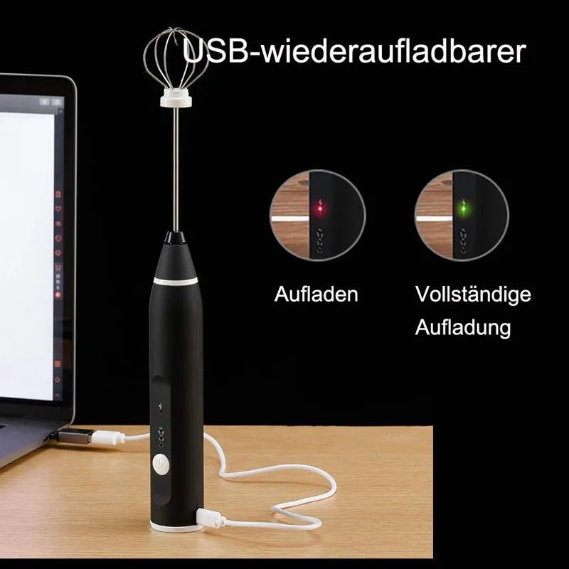 Batteur Électrique et Mousseur à Lait Double Fouet 3 Vitesses Rechargeable - Mixeur pour Café, Crème et Confitures - Cuisine Chez Nadine