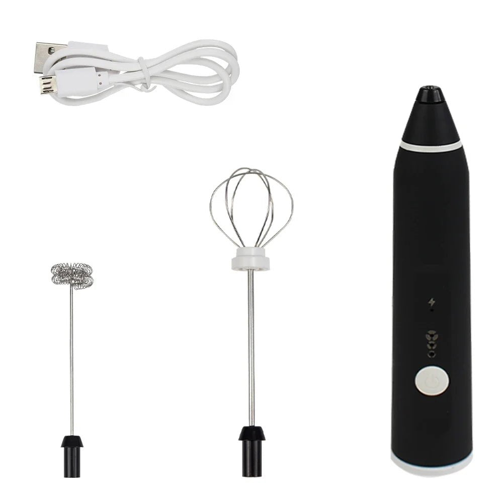 Batteur Électrique et Mousseur à Lait Double Fouet 3 Vitesses Rechargeable - Mixeur pour Café, Crème et Confitures - Cuisine Chez Nadine
