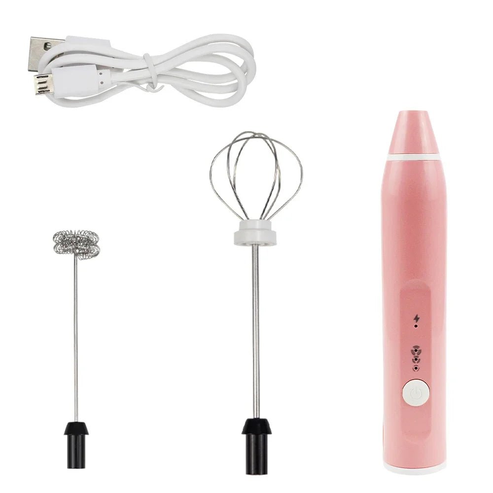 Batteur Électrique et Mousseur à Lait Double Fouet 3 Vitesses Rechargeable - Mixeur pour Café, Crème et Confitures - Cuisine Chez Nadine