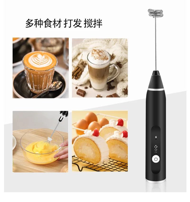 Batteur Électrique et Mousseur à Lait Double Fouet 3 Vitesses Rechargeable - Mixeur pour Café, Crème et Confitures - Cuisine Chez Nadine