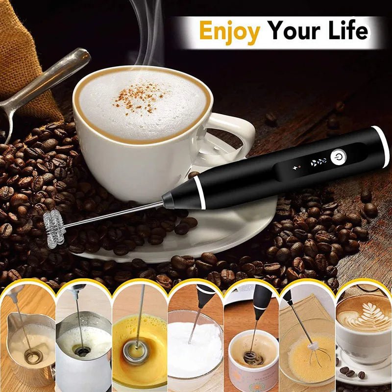 Batteur Électrique et Mousseur à Lait Double Fouet 3 Vitesses Rechargeable - Mixeur pour Café, Crème et Confitures - Cuisine Chez Nadine