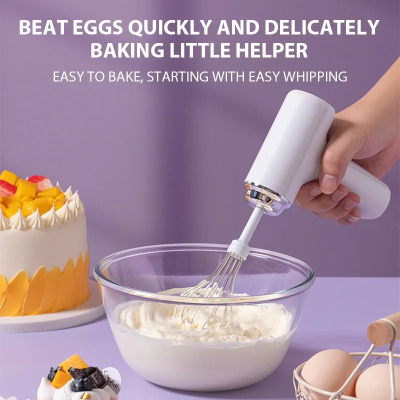 Batteur Électrique Rechargeable Sans Fil - Fouet À Main 3 Vitesses pour Pâtisserie, Crème et Gâteaux - Cuisine Chez Nadine
